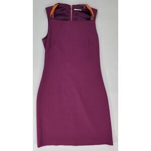 Tahari Dress Womens 4 Pink Fuchsia Sleeveless Bougainvillea Sheath Lined Stretch